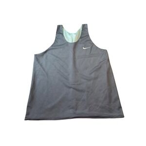 Vintage Nike Reversible Mesh Tank Top Jersey Black Grey Swoosh Men's Size XXL